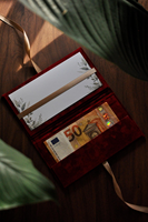 Enveloppe de luxe pliable pour billets et cartes, personnalisable, beige neutre, carte de vœux avec fenêtre ajourée pour cadeau, mariage, anniversaire