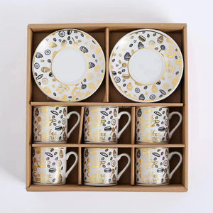 Juego de Té de 12 Piezas de Cerámica Estilo Árabe, Taza de Café Expresso de Lujo, Taza y Platillo de Café, Estilo <span class=keywords><strong>Habesha</strong></span>, Turco, Etíope - Product Image 1