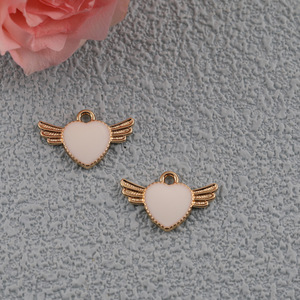 Angel Heart Wing Charms Zinc Alloy Colorful DIY Jewelry Accessories Pendant For <b>Bracelet</b> Necklace Making - Product Image 3