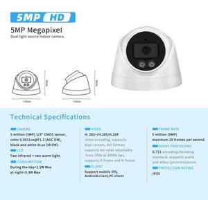 <span class=keywords><strong>5MP</strong></span> taret renkli gündüz ve gece görüş AHD Analog DVR HIK Dome güvenlik kamerası 2.8mm OEM - Product Image 5