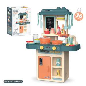 63cm 36pcs <b>Kitchen</b> Toy Set Light up Water Function Steamer Cooking Table Steam Modern <b>Kitchen</b> Cooking Toy - Product Image 2