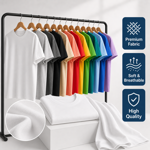 Camisetas de Hombre con Logotipo de Diseño Personalizado, 100% Algodón, 180 Gramos, Lisas, Multicolores, Venta al por Mayor Directa de Fábrica, Fabricante OEM ODM - Product Image 2