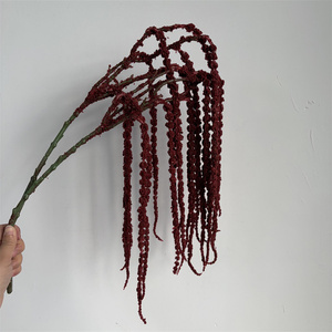 Fiore Artificiale Decorativo da Appendere per Matrimoni, Amaranto Morbido in Plastica Bordeaux per Composizioni Floreali per Matrimoni, Feste e Casa - Product Image 1