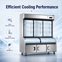 Vitrine Réfrigérée Verticale à Porte Vitrée Multi-Niveaux Tri-Température 2-8°C Anti-Buée Sans Givre A++ Énergie Libre Service