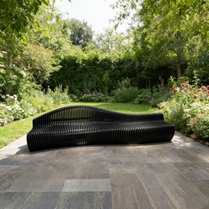 ม้านั่งไม้แกะสลักลายคลื่น รุ่น Y716 สำหรับตกแต่งสวน ทางเข้าบ้าน ระเบียง รีสอร์ท หรือพื้นที่นั่งพักผ่อนกลางแจ้ง - Product Image 5