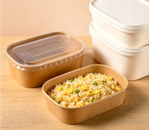 Boîte à salade jetable en papier kraft, pour la restauration rapide, à emporter, rigide, 500/750/1000 ml, en papier kraft, pour le déjeuner, imperméable, résistante à l'huile, <span class=keywords><strong>bento</strong></span> à emporter - Product Image 1