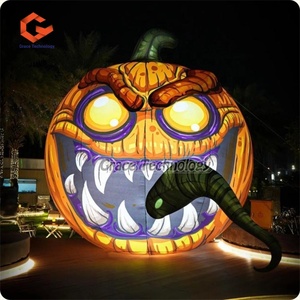 Globe de neige gonflable démoniaque en forme de citrouille, ignifuge et étanche, pour la décoration de fêtes d'Halloween – Offre Spéciale - Product Image 4