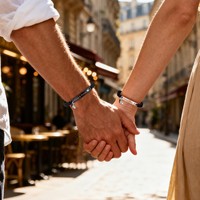 Bracelet magnétique ajustable en fer fait main en forme de cœur pour couple, bijoux assortis, cadeau unisexe