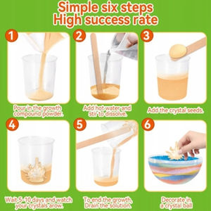 Kit de cultivo de cristal Dino de aventura temática para explorar la creatividad científica con colores personalizados y un dinosaurio divertido - Product Image 5