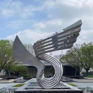 Grande statue d'art en métal Sculpture d'ailes d'acier inoxydable pour la décoration extérieure - Product Image 5