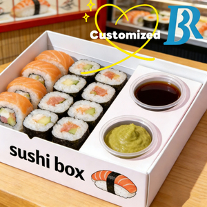 Caja de sushi de lujo personalizada, caja de embalaje para comida rápida, <span class=keywords><strong>cajas</strong></span> para llevar con insertos para vasos, caja para pescado, caja para tacos, caja para rollos de sushi - Product Image 3