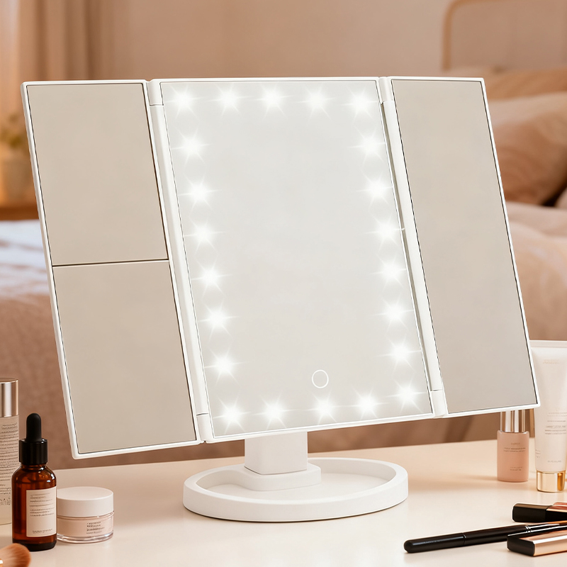 White(No 10X small round mirror)