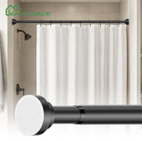 YIJIALE, 13 ans d'expérience en exportation OEM, tringle à tension à ressort améliorée de 25 mm, 0,7-1,9 m, tringle de rideau de douche noir mat pour salle de bain