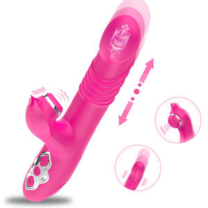 Delove Vibrator Kelinci Motor Ganda Teleskopik Dildo G Spot Masturbasi 2 In 1 Mainan Seks Untuk Wanita - Product Image 1