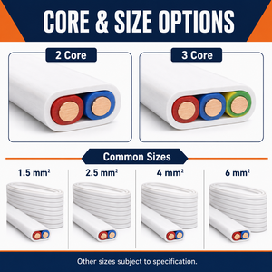 Cavo Piatto Doppio da Fabbrica 1mm 1.5mm <span class=keywords><strong>2</strong></span>.5mm 4mm in Rame Solido BVVB <span class=keywords><strong>2</strong></span> Conduttori Isolato in PVC Guaina in PVC per Cablaggio Domestico e Edilizio - Product Image 4