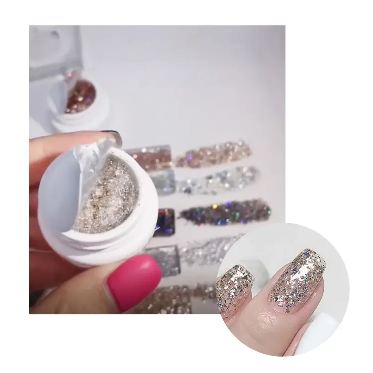 Natural Color Professional Hotsale custom logo high reflective glitter gel polish set for nail art design ideas