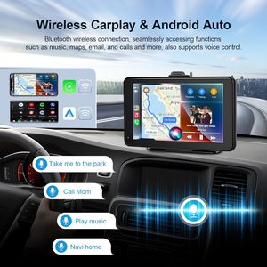 Carplay et Android Auto Screen 7 pouces portable IPS écran tactile voiture stéréo <span class=keywords><strong>Bluetooth</strong></span> mains libres prend en charge la plupart des modèles de voiture - Product Image 3