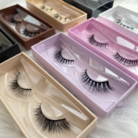 Vendeur en gros naturel court Faux vison cils 3D Faux vison pleine bande cils faits à la main
