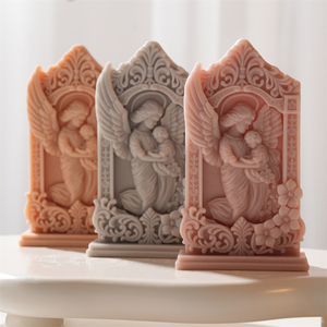 <span class=keywords><strong>Moule</strong></span> en silicone <span class=keywords><strong>pour</strong></span> bougie en cire de soja, figurine en plâtre, décoration en résine, motif <span class=keywords><strong>ange</strong></span> gardien mère et bébé - Product Image 3