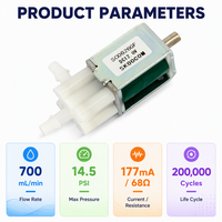 Katup Solenoid Air Mikro 2 Posisi 3 Jalur SC0626BVW Port Barb 4.0mm DC 12V 68 Ohm 200.000 Kali Penggunaan untuk Sistem Produs Oksigen