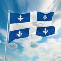 Drapeau du Québec, province canadienne, 100 % polyester, 3x5 pieds, prêt à être expédié