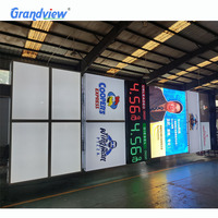 Panneau d'affichage numérique LED autoportant en acier inoxydable pour station-service, résistant aux intempéries, personnalisable