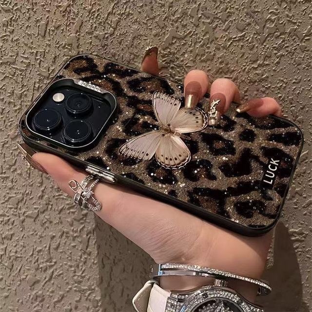 Butterfly Leopard Print for iPhone 16 Plus Mobile Phone Cases Wholesale Apple 15 Pro Max 14 13 Pm Europe America Telephone Cover