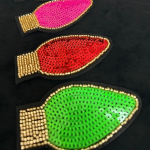 Reinforced Stitching High Shine <b>Sequins</b> Multi-Color Embroidery Patches for Fashion Trend Diy Decoration - Product Image 2