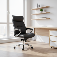 Chaise de bureau moderne en cuir ergonomique, chaise de direction de luxe, siège d'invité confortable, chaise pivotante, chaise de bureau en PU