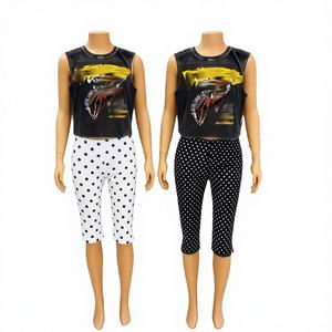 Conjunto de Pantalones Cortos y Chaleco Bordado con Estampado Vintage para Mujer, Colección Primavera 2026, de Secado Rápido - Product Image 3