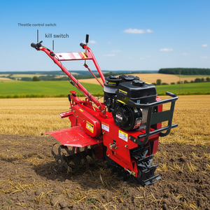 Cultivador Rotatorio de <span class=keywords><strong>Gasolina</strong></span> de Una Sola Vía; Mini Cultivador Tipo Oruga Multifuncional para Terrenos Fangosos - Product Image 2