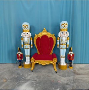 Giáng sinh nhựa thủ công đồ trang trí sợi thủy tinh Snowman Santa Claus Tượng Tuần Lộc <span class=keywords><strong>nutcracker</strong></span> kẹo mía đạo cụ cho các sự kiện - Product Image 3