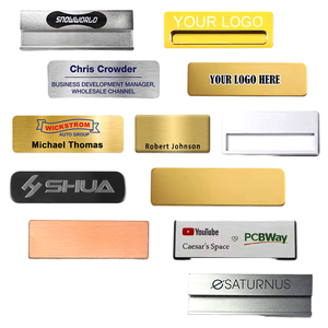 Insignias metálicas personalizadas al por mayor, baratas, con logotipo, de aluminio, con nombre, para fijar con pin. - Product Image 1