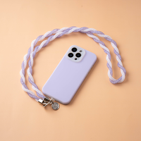 Casing ponsel manik-manik buatan tangan, tali selempang desainer lucu untuk casing telepon Bahan akrilik kain Tule bahan berlian imitasi