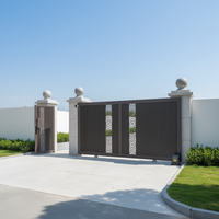 Conception de portail de maison moderne et élégante en aluminium, finition écologique, idées de murs de clôture sécurisés pour l'esthétique extérieure de la maison, modélisation 3D