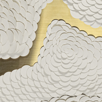 Technique Mixte Or Acier Inoxydable Modélisation Décoration Maison Luxe Couloir Escalier Peintures Modernes Art Avec Cuir