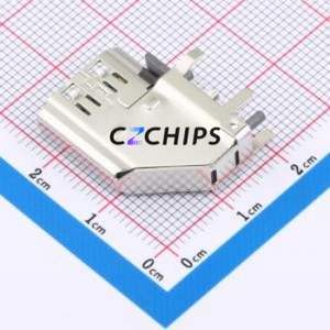 HDMI-001C HDMI Connector Bent Lead Through Hole Connector HDMI-A Female 19P Side Insert - Product Image 2