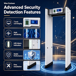 Portique de détection de métaux intelligent Premium CE, 33 zones, 100 niveaux de sensibilité, pour la sécurité des portes, des cadres, des écoles, détection corporelle 33 points - Product Image 3