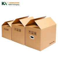 Boîte d'expédition en carton ondulé robuste personnalisée avec poignée, en carton kraft, pour le commerce électronique, le déménagement, le stockage et la vente au détail par KAKA