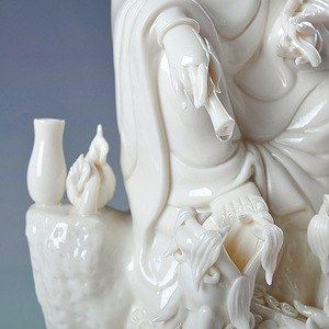 Ornements Bouddha Guanyin en céramique faits à la main, style Kowloon, en porcelaine <span class=keywords><strong>Blanc</strong></span> de Chine, Bodhisattva pour attirer la prospérité - Product Image 3