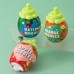 Botella de burbujas de frutas para niños con varita, fácil de transportar, 11,5x7,5 cm, juguete de plástico para exteriores, edad de 2 a 4 años, unisex - Product Image 1