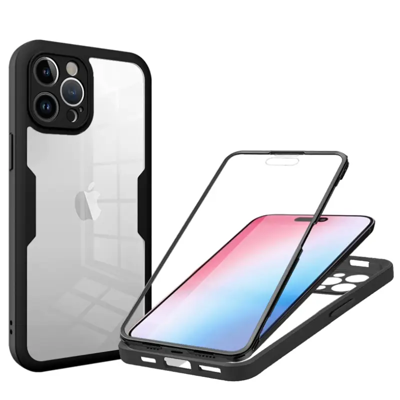 Ultra Slim Full Body Case for iPhone 15 Pro Max Clear Complete Protection Silicone Case for iPhone 14 15 Pro 13 12 11 XS XR 7 8