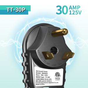 Analizador de circuito RV inteligente de <span class=keywords><strong>30</strong></span> amperios y 125V con tabla de diagnóstico y luces indicadoras LED para enchufes y enchufes, probador de circuito RV de <span class=keywords><strong>30</strong></span> amperios - Product Image 4