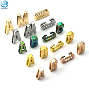 Metal Alloy A-Z 26 English Letter Alphabet Ornament Charms Slider For Jewelry Findings Accessories