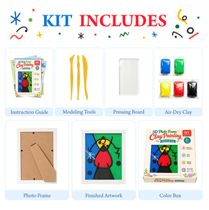Kit de pintura de arcilla 3D al por mayor para marcos de fotos, arte en relieve de flores para jarrones, no tóxico, decoración del hogar DIY, regalo para niños, OEM - Product Image 2