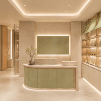 Vitrine à bijoux de luxe en bois naturel avec éclairage LED, écologique, imperméable, recyclable, durable, personnalisable