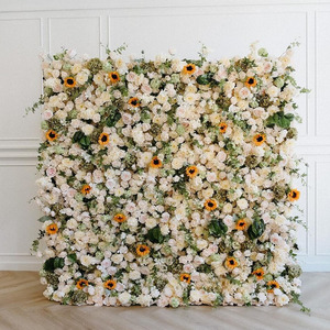 HK-FW009 artificial silk 8*8ft backdrop 5d 3d <b>Flower</b> <b>Wall</b> 5ft roll up <b>Flower</b> <b>Wall</b> decor <b>panel</b> <b>Flower</b> <b>Wall</b> rose - Product Image 2
