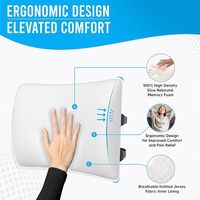 Coussin de Siège en Mousse à Mémoire de Forme et Oreiller de Soutien Lombaire Ergonomique pour Chaise de Bureau, Voiture, Voyage – Soulage les Douleurs au Bas du Dos