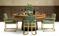 Table de poker Hold'em ronde en bois de luxe italienne 2-en-1, transformable en table à manger pour la maison, la villa et le club de divertissement, également utilisable comme table d'échecs