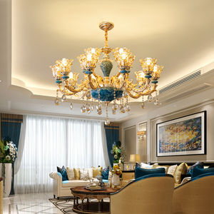 Luminaire suspendu de style vintage européen pour salle à manger hôtel lustre classique en cristal Art déco contemporain - Product Image 6